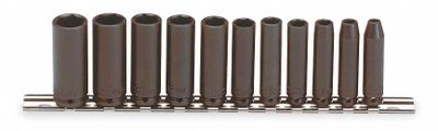 PROTO Impact Socket Set: 1/4 in Drive Size, Small Set (0-50 pieces) Set Size - Metric Impact Socket Sets