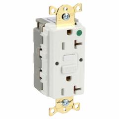 HUBBELL GFCI Receptacle: Hospital Grade Fed. Spec., Decorator Duplex, 5-20R, White, GFCI, 125V AC (MPN SNAPGF83W)