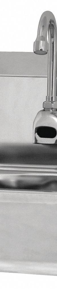 SANI-LAV Hands-Free Sink: 1 Stations, 5 in Bowl Dp, 14 in Bowl Lg, 11 in Bowl Wd, Faucet Included (MPN ES2-605L-0.5). Key specifications — Includes Side Splash: Side Splash Not Included; Series: Stainless Steel Hand Wash Sink; Brand: SANI-LAV; Power Source: AC Powered.