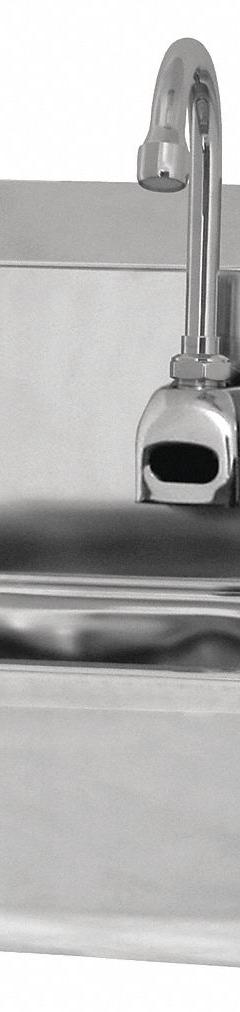 SANI-LAV Hands-Free Sink: 1 Stations, 5 in Bowl Dp, 14 in Bowl Lg, 11 in Bowl Wd, Faucet Included (MPN ES2-605L-0.5). Key specifications — Includes Side Splash: Side Splash Not Included; Series: Stainless Steel Hand Wash Sink; Brand: SANI-LAV; Power Source: AC Powered.