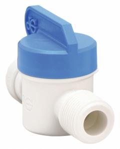 JOHN GUEST Manual Two-Way Ball Valve: 1/4 in, Polypropylene, Straight, MNPT x FNPT, 5 PK (MPN PPSV-010822-W). Key specifications — Brand: JOHN GUEST.