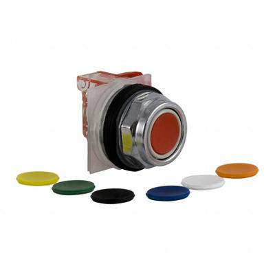 SCHNEIDER Flush Push Button Operator: Non-Illuminated, Flush Profile, Metallic, 30 mm - Flush-Mount Push Buttons