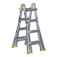 WERNER Combination Ladder: 5 Configurations, Aluminum, 375 lb Load Capacity, 32 lb Wt, 9 ft to 15 ft (MPN MT-18IAA). Key specifications — Brand: WERNER.