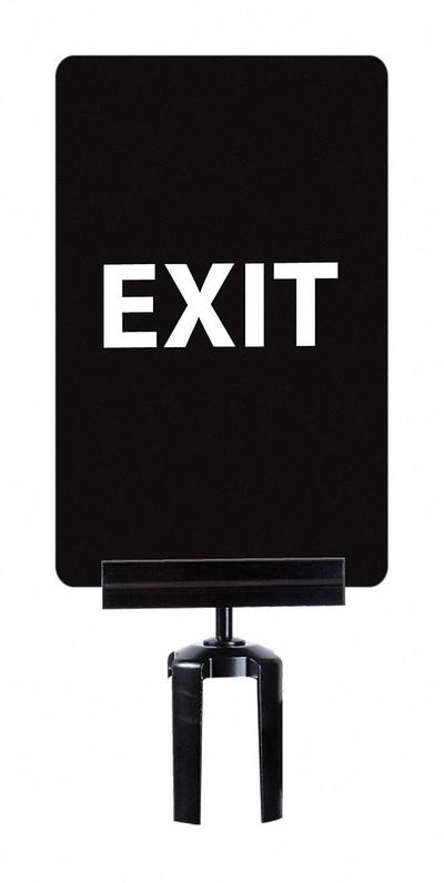 TENSABARRIER Vertical Acrylic Sign: Black - Signs for Post Tops