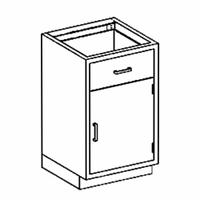 Base Cabinet: 35 1/4 in Overall Ht, 22 in Overall Dp, 24 1/8 in Overall Wd, Stainless Steel, 1 Doors (MPN AB24HS). Key specifications — Product Type: Base Cabinet; Brand: BLICKMAN; Material: Stainless Steel; Standing Style: Wall Mounted; Cabinet Type: Base Cabinets.