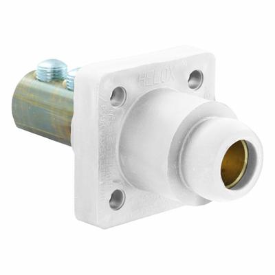 LEVITON Single Pole Receptacle: White, Straight Ball Nose Mating, Double Set Screw Termination - Receptacles with Set Screw Terminations