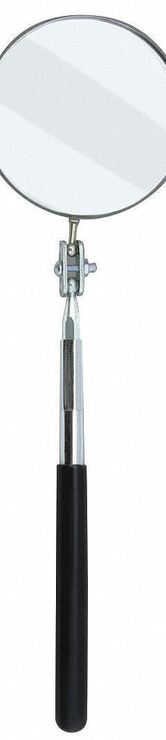 ULLMAN Inspection Mirror: 3 1/4 in Dia Mirror Size, Mirr. Mat. Glass, Mirr. Shp. Round (MPN S-2). Key specifications — attr1004918: ULLMAN; attr1004923: Vinyl.