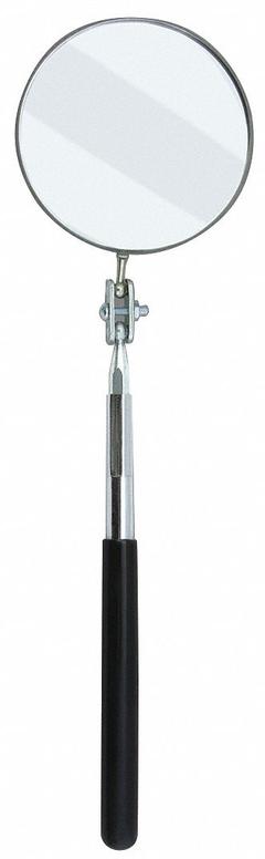 ULLMAN Inspection Mirror: 3 1/4 in Dia Mirror Size, Mirr. Mat. Glass, Mirr. Shp. Round (MPN S-2). Key specifications — attr1004918: ULLMAN; attr1004923: Vinyl.
