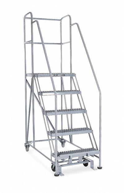 COTTERMAN Mobile Work Platform: 4.2 ft Platform Ht - Max, 24 in x 48 in, Steel - Manual-Lock Rolling Single-Access Platforms