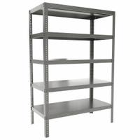 DURHAM MFG Metal Shelving: Standalone, Extra-Heavy-Duty, 48 in x 24 in, 72 in Overall Ht, 5 Shelves (MPN HDS-244872-95). Key specifications — Frame Material: Steel; Shelving Material: Steel; Assembled: Unassembled; Color: Gray; Brand: DURHAM MFG.