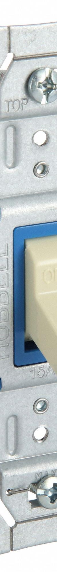 HUBBELL Wall Switch: Toggle Switch, Single Pole, Maintained, Ivory, 120/277V AC, 15 A (MPN SNAP1201I). Key specifications — Illuminated: No; Voltage Rating: 120/277V AC.