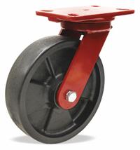 HAMILTON Plate Caster: Swivel, Nylon, 8 in Wheel Dia, 2 in Wheel Wd, 9 3/4 in Mounting Ht, Rectangle (MPN S-HSK-8HNY-H4SL-FB). Key specifications — attr1100083: Tan; attr1100117: HAMILTON; attr1172832: Swivel with Brake.