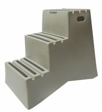 DPI Step Stool: 3 Steps, 2.4 ft Overall Ht, 500 lb Load Cap, Plastic, 2.4 ft Standing Ht (MPN ST327-07). Key specifications — Brand: DPI; Color: Gray.
