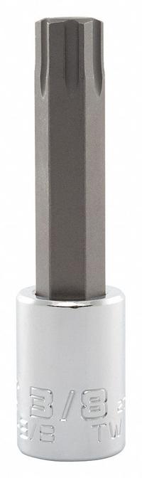 PROTO Socket Bit: 3/8 in Drive Size, Hex Tip, 3/8 in Tip Size, 2 3/4 in Overall Lg, Fixed Insert (MPN J4990R-3/8). Key specifications — attr1204765: Fixed Insert; attr1204767: PROTO.