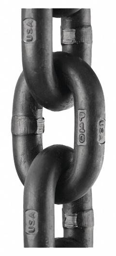PEERLESS Straight Chain: 1/2 in Trade Size, 100 Chain Grade, Alloy Steel, Straight, 30 ft Overall Lg (MPN 5510630). Key specifications — Link Type: Straight; Brand: PEERLESS.