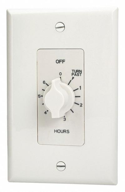 TORK Spring-Wound Timer: 6 hr Max, 30 min Min, SPDT, 125V AC, No Wall Plate Included - Spring-Wound Mechanical Timers without Wall Plates