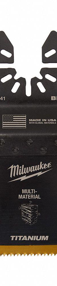 MILWAUKEE Oscillating Tool Blade: 2 1/2 in Blade Wd, 3 11/16 in Overall Lg, Straight Cutting, 3 PK (MPN 49-25-1243). Key specifications — attr1097473: Nail-Embedded Wood; attr1097476: MILWAUKEE; attr1097456: Straight Cutting.