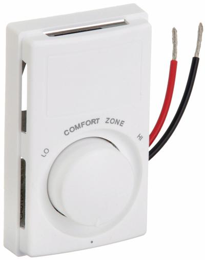 Dayton Electric Baseboard Heater Thermostat: White, 120/208/240/277V AC, 50° to 80°F - Thermostats for Electric Baseboard Heaters