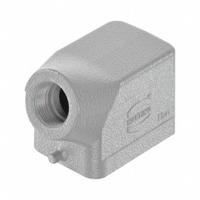 HARTING Rectangular Connector Hood: Size 6 B, Side, Single-Entry, PG13.5 Cable Entry, IP65/IP66/IP67 (MPN 09300061540). Key specifications — IP Rating: IP67; Size Designation: 6 B; Cable Entry Thread Size: PG13.5; Locking Type: Single Lever; Brand: HARTING; Primary Material: Aluminum; Operating Temperature Range: -40 to 125 Degrees C; Entry Type: Single-Entry.