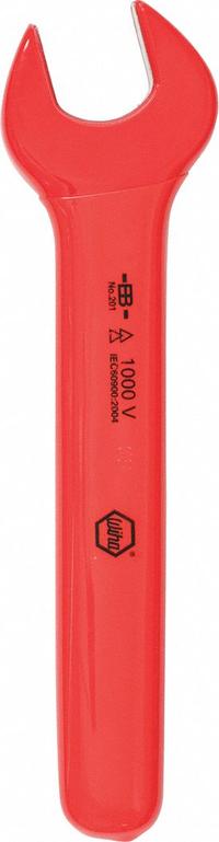 WIHA Open End Wrench: Alloy Steel, High Visibility Coating, 1/4 in Head Size, 3 3/8 in Overall Lg (MPN 20131). Key specifications — attr309776: Yes; attr309781: High Visibility Coating; attr309780: Alloy Steel; attr324939: WIHA.