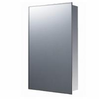 KETCHAM Medicine Cabinet: Rectangular, Glass, 24 in Overall Ht, 18 in Overall Wd, Stainless Steel (MPN 174SS-SM). Key specifications — Brand: KETCHAM; Frame Material: Stainless Steel; Frame Finish: Bright Annealed; Frame Color: Silver; Material: Stainless Steel.