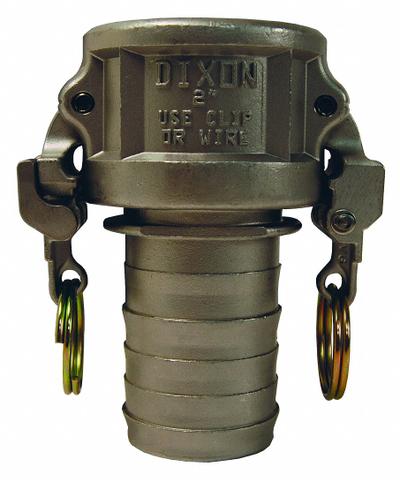 DIXON VALVE & COUPLING Cam and Groove Coupling: 6 in Coupling Size, 75 psi Max. Working Pressure @ 70 F - Type C Stainless Steel Cam & Groove Fittings