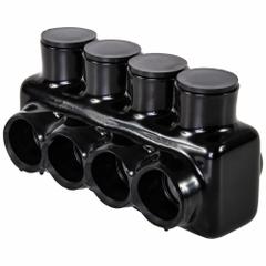 POLARIS Multitap Connector: 4 Port, Single-Sided Entry, 14 AWG – 1/0 AWG Wire Size, Black (MPN IPL1/0-4B). Key specifications — Body Material: Aluminum; Brand: POLARIS.