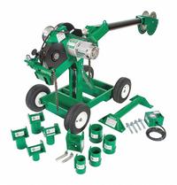 GREENLEE Cable Puller: Floor Mount/Wheeled, 6,500 lbf Max Force, 17 fpm Max Speed, 5 ft Boom Lg (MPN 6004). Key specifications — attr534121: Wheeled; attr534134: 120V AC; attr531753: GREENLEE.