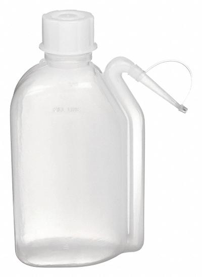DYNALON Wash Bottle: 500 mL, No Imprinting, Colorless, Narrow, Integrated Spout Spout - Narrow Mouthed Integrated Spout Wash Bottles
