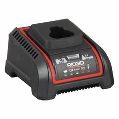 RIDGID Battery Charger: Single-Port Charging, For 12V DC, 2 Ah Charged in 1-Hour, 120V AC (MPN 55193). Key specifications — attr1255775: Standard; attr1255810: 12V DC; attr1255811: (1) 12V; attr1255812: 120V AC.