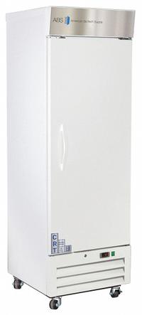 Controlled Room Temperature Cabinet: 115 V, 20°C to 25°C, 25 in Overall Wd, 29 3/4 in Overall Dp (MPN CRT-ABT-HC-S16S). Key specifications — Brand: AMERICAN BIOTECH SUPPLY; Voltage: 115 V; Includes: (3) Adjustable Shelves; Door Hinge: Right Hinge.