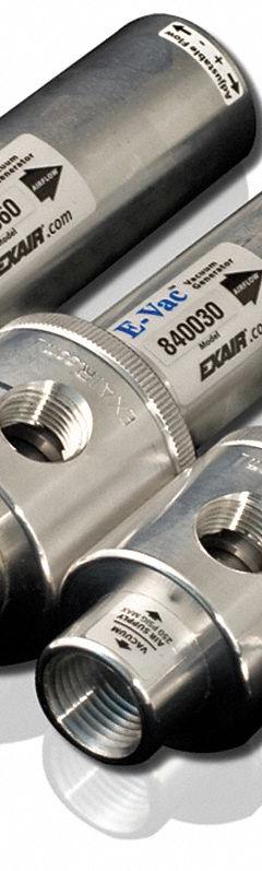 EXAIR Vacuum Ejector: 164 lpm, 1/8 in NPT Female, 1/4 in NPT Female, 250 psi Max Supply Pressure (MPN 840008). Key specifications — attr123938: 840008; attr123959: Rotary.