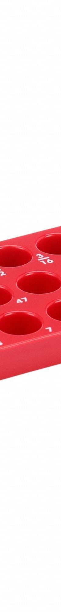 HANSEN Socket Tray: Red, 5/8 in Overall Wd, 23 Posts/Slots, Plastic, Sockets (MPN 50000). Key specifications — attr1125348: Plastic; attr1125346: HANSEN; attr1125347: Red; attr1136588: Sockets; attr1125364: Socket Tray.