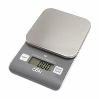 CDN Food Scale: 4 1/2 in Weighing Surface Dp, 4 1/2 in Weighing Surface Wd, 1 in Overall Ht, LCD (MPN SD0202-GY). Key specifications — Readability: 0.01 oz/0.1 g; Brand: CDN.