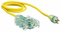 APPROVED VENDOR Extension Cord: Outdoor Use, 6 ft Lg, 6 Outlets, 5-15P, 12/3, SJTOW, Yellow, Block (MPN 4GAD5). Key specifications — Brand: APPROVED VENDOR; Temperature Rating: -58° to 194°F; NEMA Plug Configuration: 5-15P.