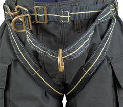 GEMTOR Rescue Harness: II, Kevlar, 36 in Waist Size (Min), 50 in Waist Size (Max) (MPN 544FR-2). Key specifications — Brand: GEMTOR; Standards: NFPA 1893; Hardware Material: Steel; Webbing Materials: Kevlar; Back D-Ring: No; Class: II; Color: Black; Front D-Ring: No.