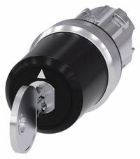 SIEMENS Keyed Selector Switch: 3 Position, 22 mm Panel Mounting Size, Series 3SU (MPN 3SU1050-5BN51-0AA0). Key specifications — Manufacturer Part Number: 3SU1050-5BN51-0AA0; Brand: SIEMENS; Switch Action: Momentary/Maintained/Maintained; Key Removal Position: Left.