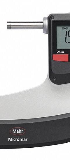 MAHR IP65 Digital Outside Micrometer: 3 in to 4 in /75 mm to 100 mm, Inch/Metric, IP65 (MPN 4157103). Key specifications — attr1182744: 0.00005 in/0.001 mm; attr1182751: Certificate of Conformance; attr1182776: IP65; attr1182741: MAHR; attr1182743: +/- 0.003 mm; attr1182759: Yes.