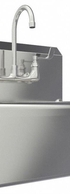 SANI-LAV Hand Sink: 1 Stations, 9 in Bowl Dp, 20 in Bowl Lg, 17 in Bowl Wd, Faucet Included, 16 ga (MPN 504F). Key specifications — Includes Side Splash: Side Splash Not Included; Series: Stainless Steel Hand Wash Sink; Brand: SANI-LAV.