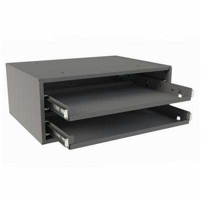 DURHAM MFG Sliding Drawer Cabinet Frame: 15 5/8 in x 11 7/8 in x 6 3/8 in, For 2 Drawers - Customizable Small Compartmented-Box Cabinets