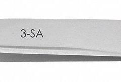 EXCELTA Tweezers: Stainless Steel, Point, Straight Tip, 0.1 mm Tip Thick (MPN 3-SA). Key specifications — attr1002355: Stainless Steel; attr1002345: EXCELTA; attr1002348: Stainless Steel; attr1002358: Smooth; attr1002361: 3.