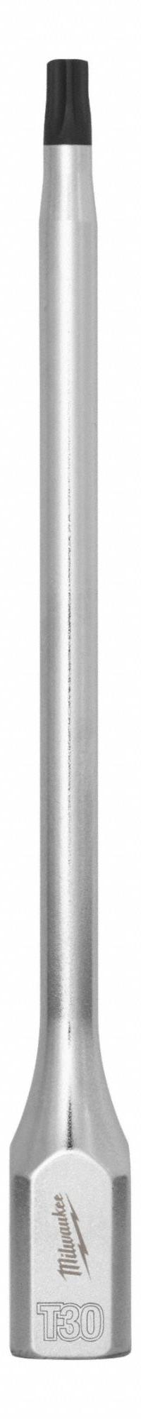 MILWAUKEE Bit Socket: 3/8 in Drive Size, Torx Tip, T30 Tip Size, 6 in Overall Lg, Fixed Insert, Torx (MPN 45-34-1067). Key specifications — attr1213209: Fixed Insert; attr1213211: MILWAUKEE.