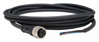 Cordset: M12 Female Straight X Bare Wire, 4 Pins, Black, PUR, 5 m Cable Lg, 3 A Max Current (A) (MPN XZCP1141L5). Key specifications — Cable Jacket Color: Black; End 1 Gender: Female; End 1 Mounting Orientation: Straight; End 2 Connection Type: Bare Wire; IP Rating: IP65; Brand: TELEMECANIQUE SENSORS; Wire Size: 22 AWG; Cable Jacket Material: PUR.