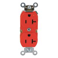 LEVITON Receptacle: Duplex, 5-20, Red, 125V AC, 20 A, 2 Pole / 3 Wire (MPN 5362-IGR)