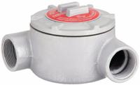 Conduit Outlet Body: Iron, Triple Coat Epoxy Coating, GR, 1 1/4 in Trade Size, Threaded (MPN GRN125). Key specifications — Series: For Standard Body; Compatible Conduit Trade Size: 1-1/4 in; Thread Gender: Female; Hub Style: Threaded; Cover Included: Yes; Body Style: N; Connection Type: Threaded; Back Type: Round.