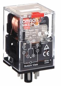 OMRON General Purpose Relay: Socket Mounted, 10 A Current Rating, 240V AC, DPDT, 8 Pins/Terminals (MPN MKS2PIAC240). Key specifications — Brand: OMRON; Base Type: Octal; Mounting Style: Plug-In; Pin Shape: Round; Electrical Connection: Plug-In; Manufacturer Part Number: MKS2PIAC240; Operating Current: 10 A at 250V AC (Resistive Load); Series: MK-S Series.