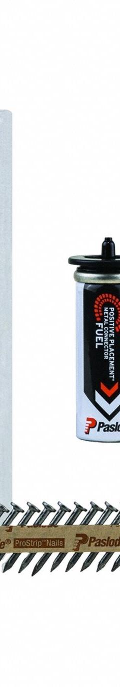 PASLODE POSITIVE PLACEMENT FUEL + NAIL PACK (MPN 650922). Key specifications — attr1171103: PASLODE; attr1171109: (800) Nails; attr1180017: Positive Placement Metal Connector Fuel Nail Pack; attr1180018: 1-1/2 in Cordless Positive Placement® Metal Connector Nailer.