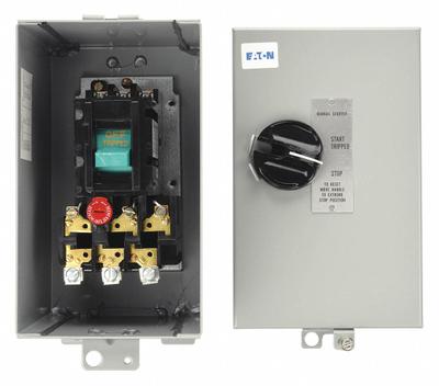 EATON Manual Motor Starter: Non-Reversing, 3 Poles, 45 A, NEMA Size M-1 - Enclosed Non-Reversing Starters with Thermal Overloads