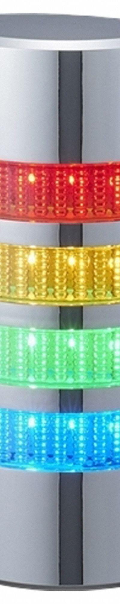 PATLITE Tower Light Assembly: 4 Tier, Sounder Tier Included, IP23, Direct Wire - Four-Tier Tower Light Assemblies