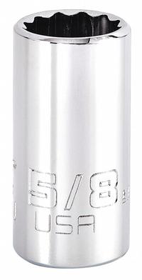 PROTO Socket: SAE, 1/2 in Drive Size, 5/8 in Socket Size, 12-Point, Std, Chrome, Not Tether Capable (MPN J5420N). Key specifications — attr1204417: PROTO; attr1204392: Chrome.